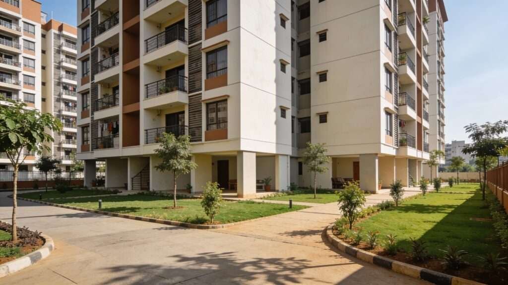 2 bhk price in tathawade showing modern residential apartment buildings