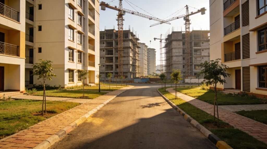 new 2 bhk projects in tathawade with planned residential apartment buildings