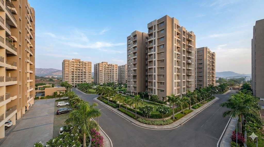 buy 2 bhk in tathawade with modern residential apartment buildings